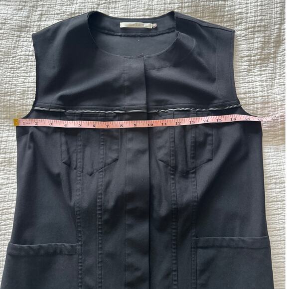Elaine Kim Tech Stretch Long Vest Dress Black‎ Small - Picture 6 of 9